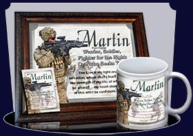 BM-PP22, Name Meaning Bookmark, Personalized with Bible Verse or Famous Quote, personalized, bravery soldier army navy war martin