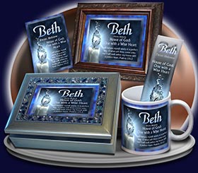 BM-SY24, Name Meaning Bookmark, Personalized with Bible Verse or Famous Quote,, personalized, beth candle light water