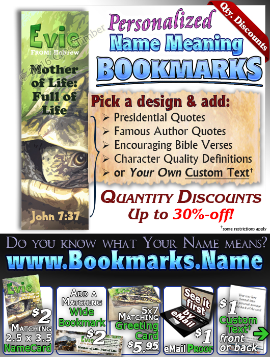 BM-AN60, Name Meaning Bookmark, Personalized with Bible Verse or Famous Quote,