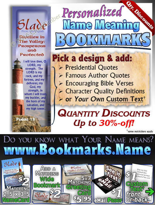BM-LH36, Name Meaning Bookmark, Personalized with Bible Verse or Famous Quote,, personalized, lighthouse light slade
