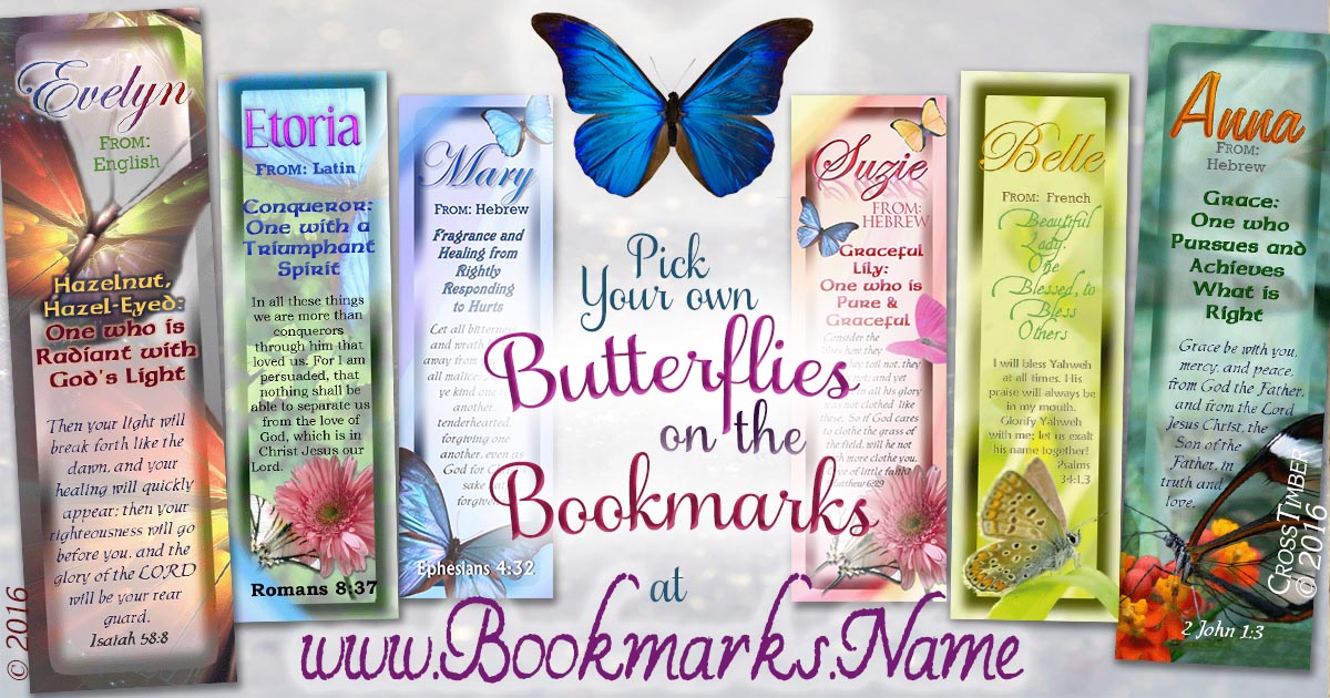 Elegant butterfly designs on laminated bookmarks