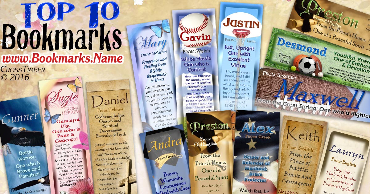 Our bestseller personalized bookmarks with name meanings