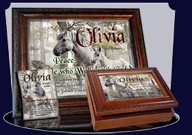 BM-AN45, Name Meaning Bookmark, Personalized with Bible Verse or Famous Quote, mom mother child horses white olivia