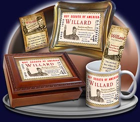 BM-CA02, Name Meaning Bookmark, Personalized with Bible Verse or Famous Quote, willard  boy scouts stamp collecting