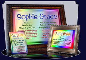 BM-SM12, Name Meaning Bookmark, Personalized with Bible Verse or Famous Quote,, personalized, baby name, rainbow, sophie simple, basic