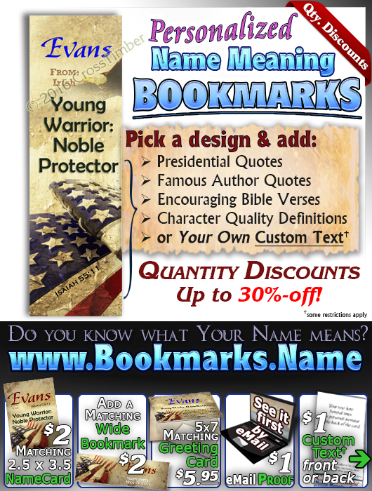 BM-SY57, Name Meaning Bookmark, Personalized with Bible Verse or Famous Quote, personalized, evans flag military soldier camo digi USA American