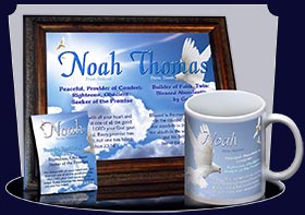 BM-AN13, Name Meaning Bookmark, Personalized with Bible Verse or Famous Quote, noah dove peace