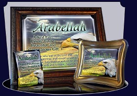BM-AN23, Name Meaning Bookmark, Personalized with Bible Verse or Famous Quote, bird arabellah bald eagle