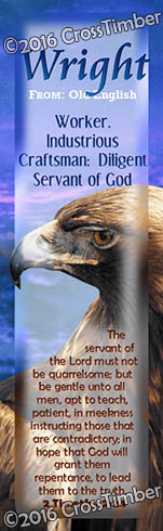 BM-AN32, Name Meaning Bookmark, Personalized with Bible Verse or Famous Quote, wright golden eagle preditor hawk bird