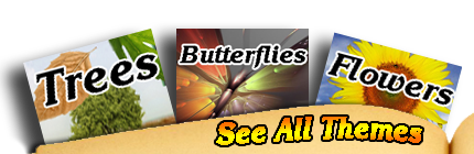 Choose from these themes for name meaning bookmarks: trees, butterflies and flowers