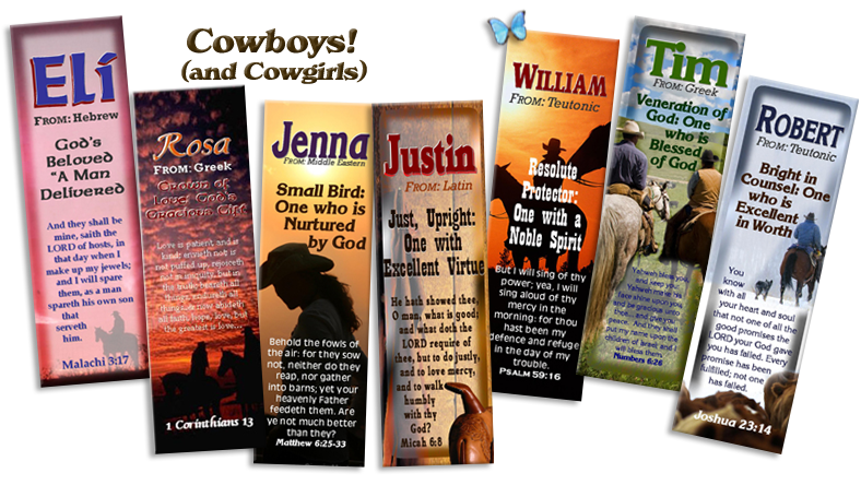 Personalized Bookmarks with Cowboys & Horses